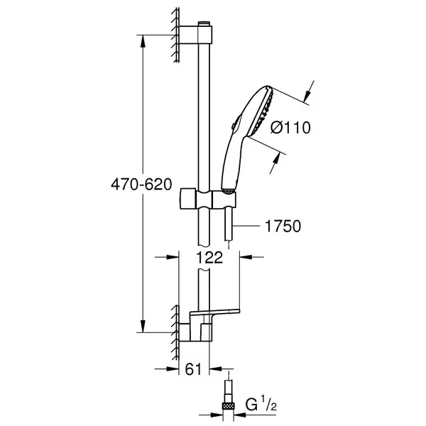 Grohe Tempesta 110 душевой гарнитур, хром (27926003)