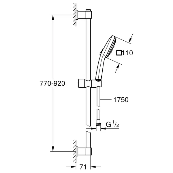 Grohe Vitalio Comfort Душевой гарнитур, хром (CV033229)