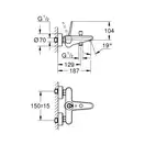 Смеситель для ванны, однорычажный, внешний монтаж Grohe Eurodisc Joy (23431LS0) фото 2 Aquada.com.ua