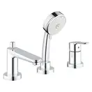 Смеситель на борт ванны Grohe Bau Edge (цвет - хром), с душевым гарнитуром (2511700A) фото 1 Aquada.com.ua