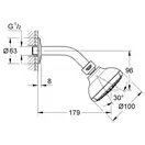 GROHE Набір верхнього душу, 4 режими струменю New Tempesta 100  (27870001) фото 2 Aquada.com.ua
