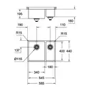 GROHE Мийка для кухні 585 x 440 мм, 1,5 чаши, матова, під стільницю, ліва (31577SD0) (31577SD0) фото 2 Aquada.com.ua