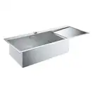 GROHE Мийка для кухні 1160 x 520 мм, 1 чаша, матова, в рівень зі стільницею (31581SD0) (31581SD0) фото 1 Aquada.com.ua