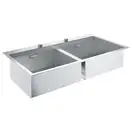 GROHE Мийка для кухні 1024 x 560 мм, 2 чаши, матова, в рівень зі стільницею (31585SD0) (31585SD0) фото 1 Aquada.com.ua