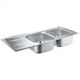GROHE Мийка для кухні 1160 x 500 мм з ексцентриком, 2 чаши, матова (31587SD0)
