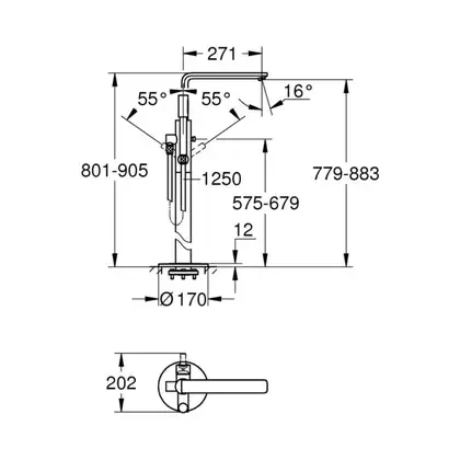 Смеситель отдельностоящий для ванны Grohe Lineare (цвет - хром) (23792001) фото 2 Aquada.com.ua