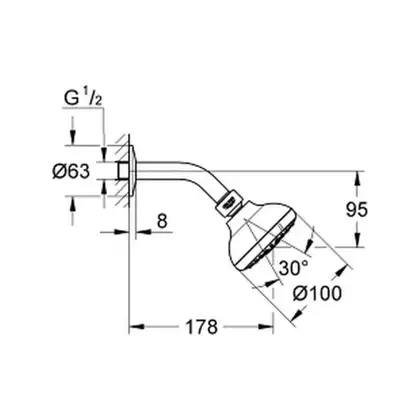 GROHE Набiр для душу EUROECO 2 в 1, (26000004) фото 2 Aquada.com.ua