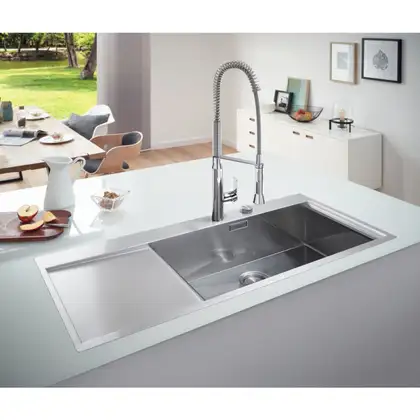 GROHE Мийка для кухні 1160 x 520 мм, 1 чаша, матова, в рівень зі стільницею (31582SD0) (31582SD0) фото 3 Aquada.com.ua