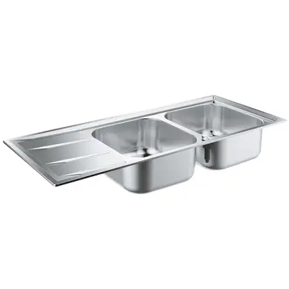 GROHE Мийка для кухні 1160 x 500 мм з ексцентриком, 2 чаши, матова (31587SD0) (31587SD0) фото 1 Aquada.com.ua
