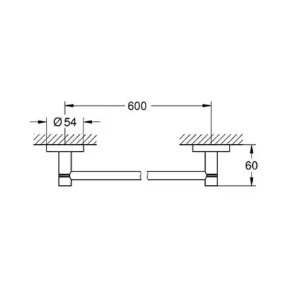 GROHE Тримач для рушника 600 мм Essentials  (40366001) фото 2 Aquada.com.ua