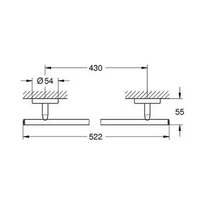 GROHE Тримач для банного рушника, 430 мм BauCosmopolitan  (40459001) фото 2 Aquada.com.ua