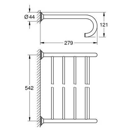 GROHE Поличка для рушників Essentials Authentic  (40660001) фото 2 Aquada.com.ua