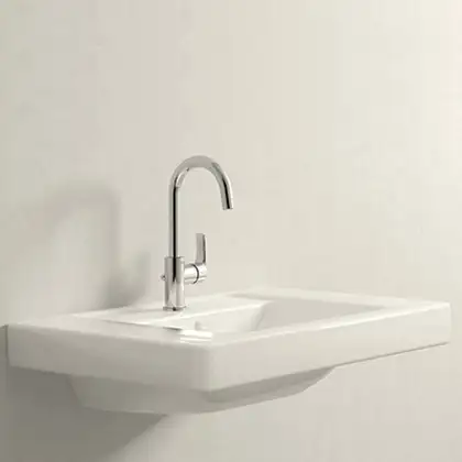 Смеситель для раковины Grohe Eurosmart (цвет - хром), с донным клапаном (23537002) фото 2 Aquada.com.ua