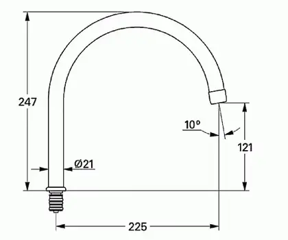 GROHE Излив для кухонного смесителя, высокий (13049000) фото 2 Aquada.com.ua