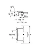 GROHE Термостат для ванны GROHTHERM CUBE (34502000) фото 2 Aquada.com.ua