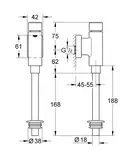 GROHE Смыв для писсуара механический RONDO (37342000) фото 3 Aquada.com.ua