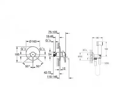 GROHE Набор для гигиенического душа CONCETTO (26332007) фото 3 Aquada.com.ua