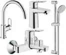 Набор смесителей для ванны 4-в-1 Grohe Bau Loop М (цвет - хром) (123225K) фото 4 Aquada.com.ua