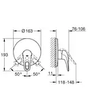 Смеситель однорычажный для ванны Grohe Eurostyle (цвет - хром/белый) (19507LS3) фото 5 Aquada.com.ua