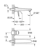 GROHE Змішувач для раковини на 2 отвори M-Size Eurostyle  (19571003) фото 4 Aquada.com.ua