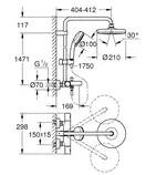 GROHE Душова система настінного монтажу з термостатом для ванни  Tempesta Cosmopolitan System 210 (26223001 фото 3 Aquada.com.ua