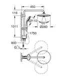 GROHE Душова система з перемикачем для настінного монтажу Euphoria System 260  (27421002) фото 8 Aquada.com.ua