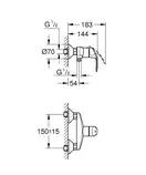 GROHE Смеситель для душа, однорычажный Eurosmart New (33555002) фото 4 Aquada.com.ua