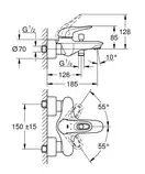 Смеситель для ванны Grohe Eurostyle (цвет - хром) (33591003) фото 3 Aquada.com.ua