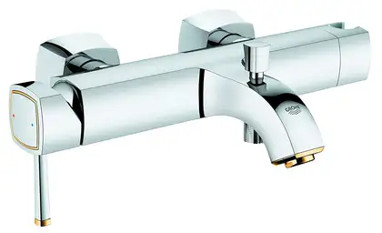 Смеситель для ванны, однорычажный Grohe Grandera (цвет - хром/золото) (23317IG0) фото 4 Aquada.com.ua