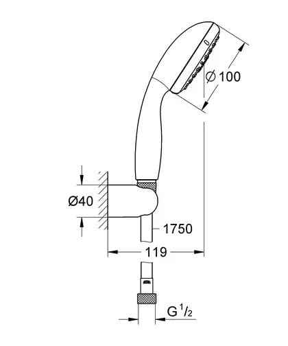 GROHE Душовий набір, 3 режими струменю New Tempesta 100  (27849001) фото 3 Aquada.com.ua