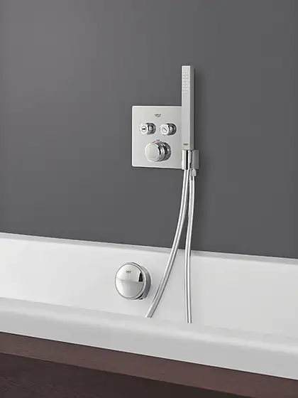 Термостат для ванны на 2 выхода Grohe Grohtherm SmartControl (цвет - хром), со встроенным держателем для ручного душа (29125000) фото 5 Aquada.com.ua Термостат для ванны на 2 выхода Grohe Grohtherm SmartControl (цвет - хром), со встроенным держателем для ручного душа (29125000) фото 5 Aquada.com.ua