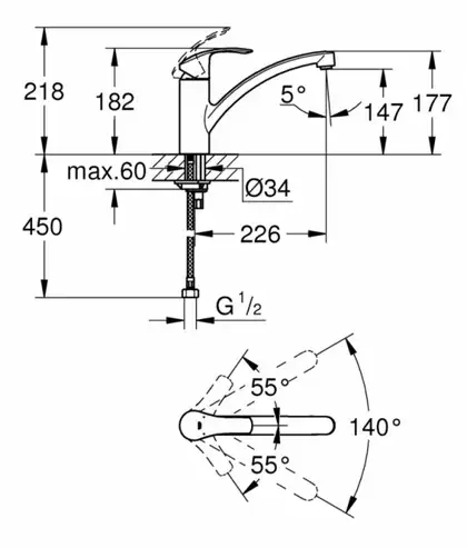 GROHE Кухонный смеситель EUROSMART NEW (32534002) фото 3 Aquada.com.ua