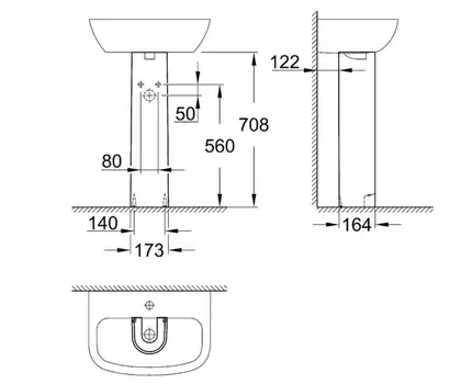 GROHE Пьедестал для раковины BAU CERAMIC (39425000) фото 3 Aquada.com.ua