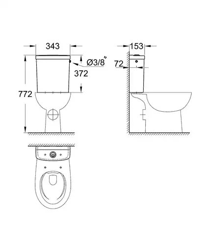 GROHE Бачок унитаза BAU CERAMIC (39437000) фото 2 Aquada.com.ua