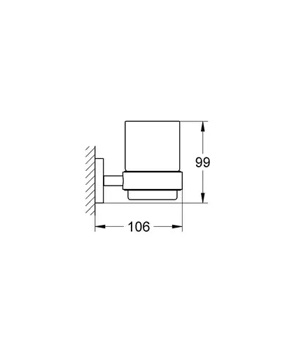 GROHE Стакан стеклянный с держателем Essentials (40447001) фото 4 Aquada.com.ua