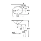 GROHE Раковина BAU CERAMIC (39423000) фото 10 Aquada.com.ua