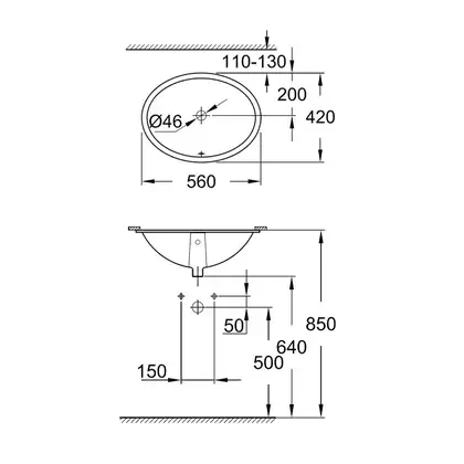 GROHE Раковина BAU CERAMIC (39423000) фото 10 Aquada.com.ua