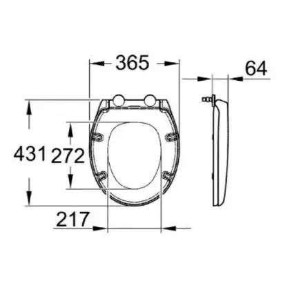 GROHE Сиденье для унитаза BAU CERAMIC (39435000) фото 2 Aquada.com.ua