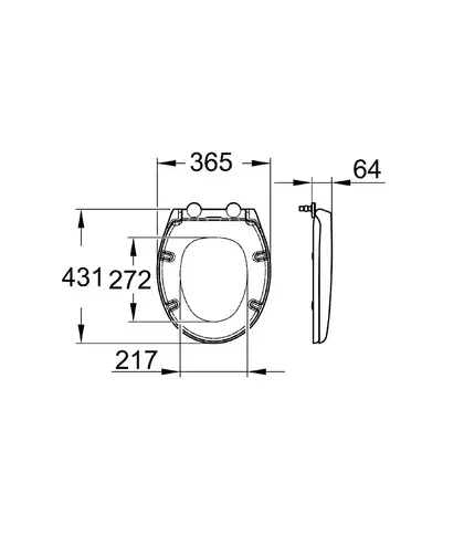 GROHE Сиденье для унитаза Bau Ceramic (39492000) фото 3 Aquada.com.ua