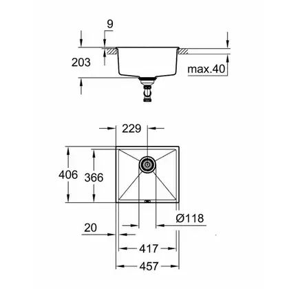 GROHE Мойка кварцевая Sink K700 Undermount (31653AP0) (31653AP0) фото 2 Aquada.com.ua