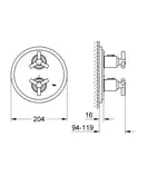 GROHE Термостат для душу, зовнішня частина Atrio  (19394000) фото 2 Aquada.com.ua