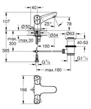 Смеситель для раковины Grohe Costa L (цвет - хром) (21390001) фото 2 Aquada.com.ua