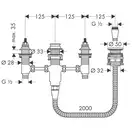 HANSGROHE Внутреняя часть смесителя для монтажа на край ванны, на 4 отверстия (13244180) фото 2 Aquada.com.ua