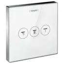 HANSGROHE Модуль с тремя запорными клапанами, стеклянный, белый/хром ShowerSelect (15736400) фото 1 Aquada.com.ua