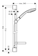 HANSGROHE Душевой набор, 0,90 м Croma 100 Multi (27655000) фото 2 Aquada.com.ua