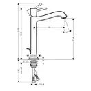 Смеситель для раковины 260, однорычажный Hansgrohe Metropol Classic (цвет - хром/золото), с донным клапаном (31303090) фото 2 Aquada.com.ua