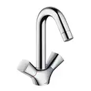 Смеситель для раковины, двухвентельный Hansgrohe Logis (цвет - хром), с донным клапаном (71222000) фото 1 Aquada.com.ua
