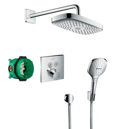 GROHE Hansgrohe Душевой набор (верхний, ручной душ, ibox, термостат) Raindance Select E/ShowerSelect (27296000) фото 1 Aquada.com.ua
