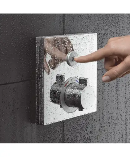 HANSGROHE Термостат для одного потребителя, стеклянный, СМ, белый/хром ShowerSelect (15737400) фото 2 Aquada.com.ua
