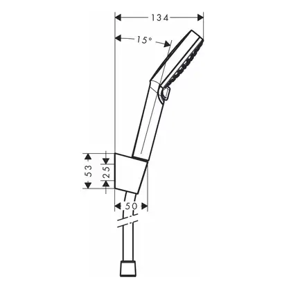 HANSGROHE Душевой набор 1,60м, версия EcoSmart, 9 л/мин, белый/хром Crometta Vario (26694400) фото 2 Aquada.com.ua